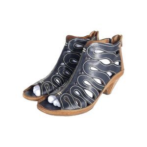 Pikolinos Women's Java EU40 US9-9,5 Black Cutouts Back Zip Caged Sandals Shoes